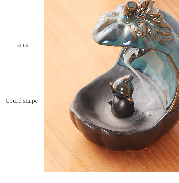 Ceramic European American Statue Backflow Incense Burner, Creative Beauty Elephant Backflow Incense Pedestal Fragrance Diffuser