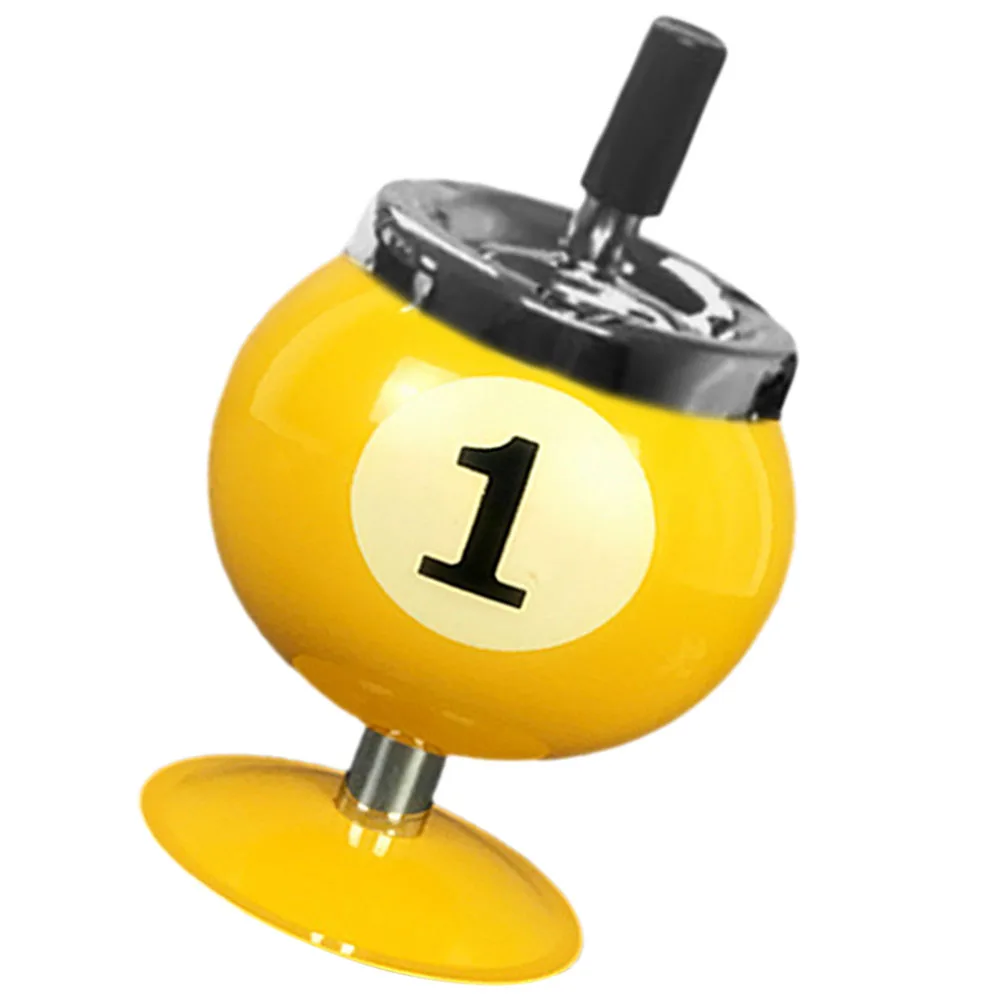 

Billiard Ball Shape Vintage Desktop Stainless Steel Cigarette Ashtray Odorless Sealed Large Capacity Home Office Decoration