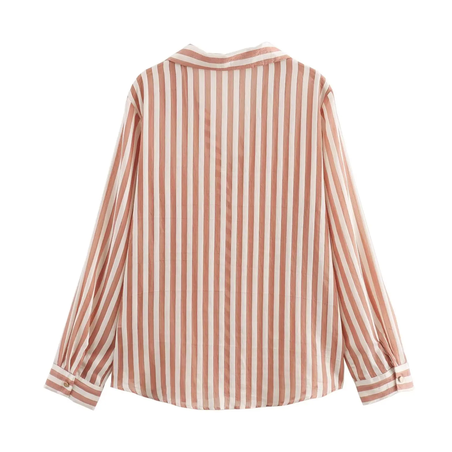 Tangada 2024 Women Striped Print Shirt Chic Female Casual Loose Shirt Tops 6X0380