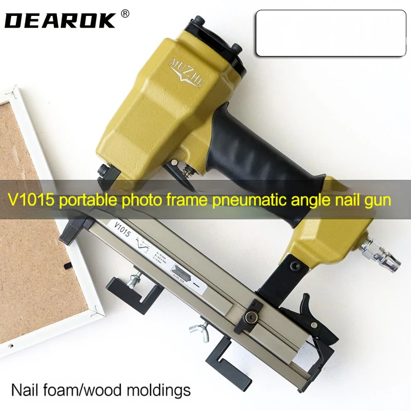 6mm 7-10-12-15 Pneumatic V Nailer Power Tool Nail Gun Frame Fixed Line Angle Nailer Pneumatic Nail Angle Gun V-type Nail Gun