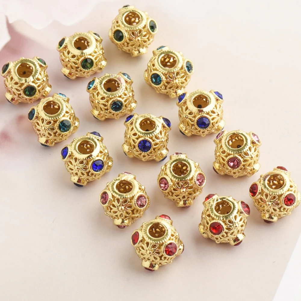 5 Pieces of Electroplated Copper Jewellery Flower Hollow Loose Beads DIY Bracelet Jewellery Accessories Spacer Beads Wholesale