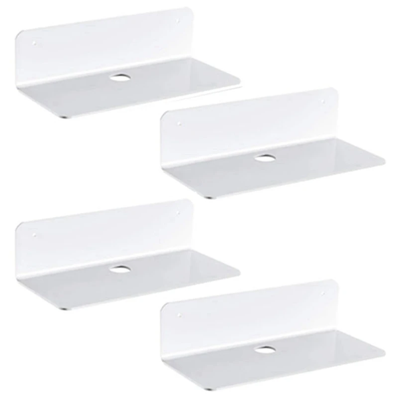 Floating Shelves Set Of 4 With Cable Clips - Easily Expand Wall Space - Acrylic Small Wall Shelf, Small Display Shelf