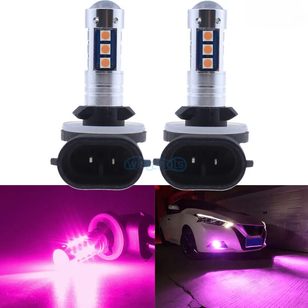 Winetis 2Pcs 881 889 3030 15SMD LED Fog Driving Light Conversion Kit Super Bright Pink Purple Daytime Running Light