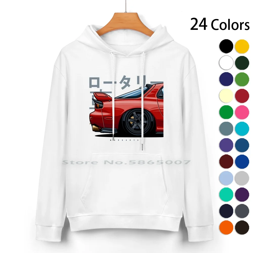 

Rotary Rx7 Pure Cotton Hoodie Sweater 24 Colors Cars Automotive Automobile Stance Sportcar Japan Rx7 Efini Custom Tuning