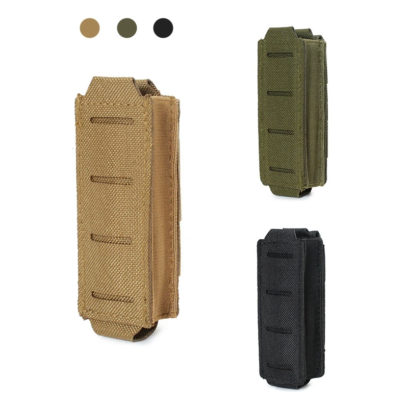 

Molle 9mm Magazine Pouch Single Mag Holster Outdoor Laser Cut Flashlight Holder Knife Pocket Hunting Accessories EDC Waist Bag