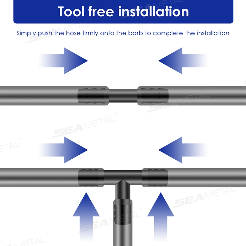 SEAMETAL 128 Pcs Conector de Vácuo Variedade de Mangueira de Plástico Joiner Tee Juntas de Tubo de Pulverização de Água Conectores de Peça T Reta de Plástico