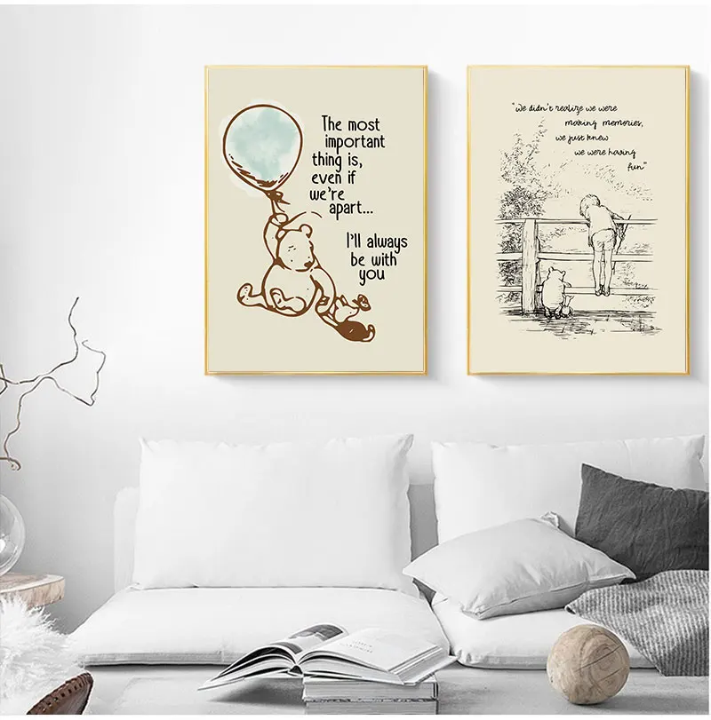 Bear cartoon simple family decorative painting  hight quality canvas painting Art Decor  No Frame o811