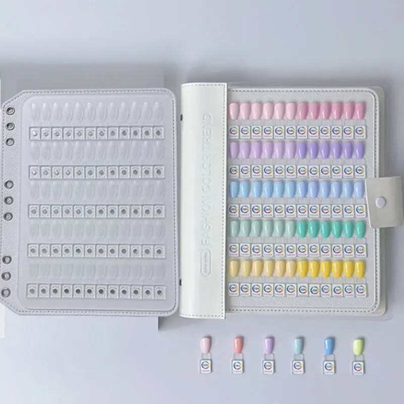 2.0 Upgraded 180/240 Colors Magnetic Tips Nail Art Swatch Book PU+Acrylic Nail Gel Polish Testing Manicure Color Display Chart