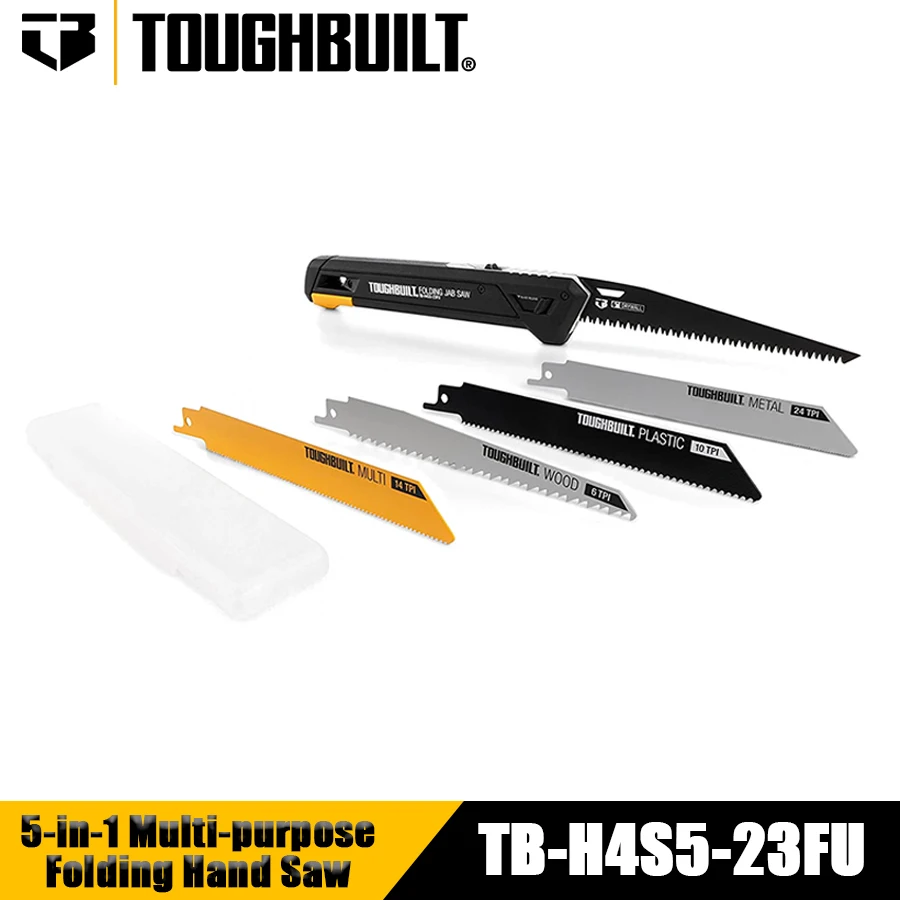 TOUGHBUILT TB-H4S5-23FU 5-in-1 Multifunctional Multi-purpose Folding Hand Saw Cutting Saw Cutting Hand Tools