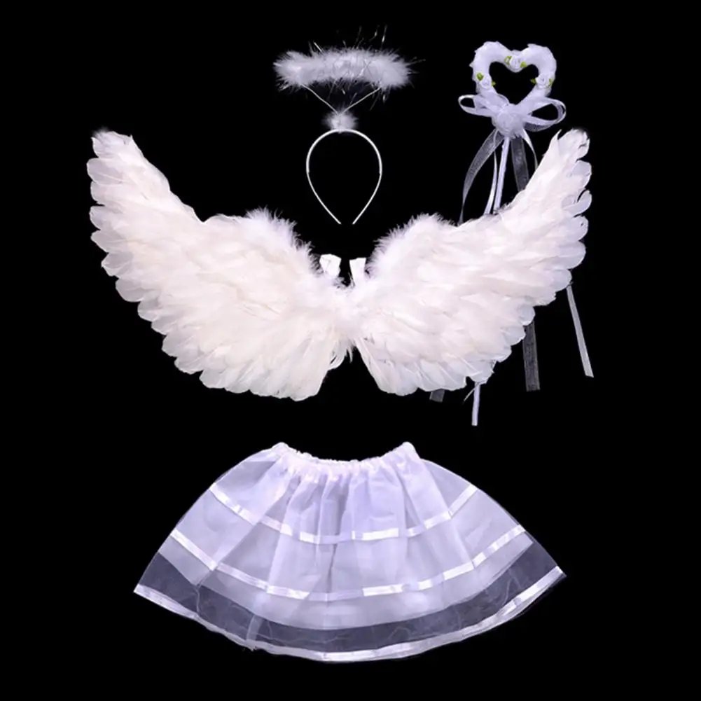 Angel Feather Wings with Elastic Straps Bright Color Costume Cosplay Wings Wedding Photography Props Stage Performance Wings