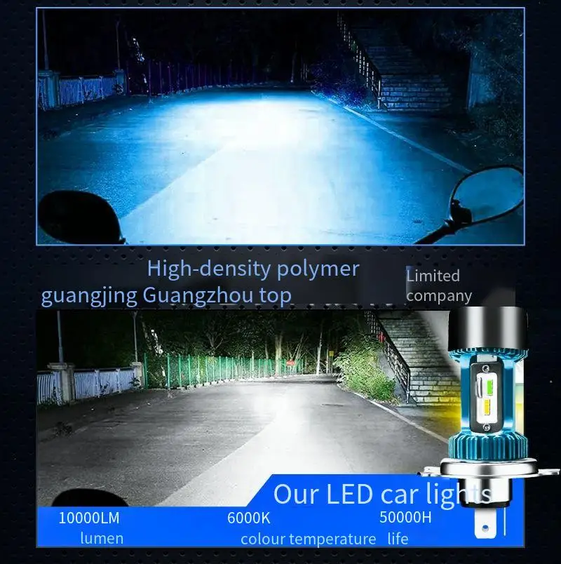 

H4 LED Motorcycle Headlight Bulbs 12V 20W Hi Lo Beam 6000K 3000K 10000K Bright Light