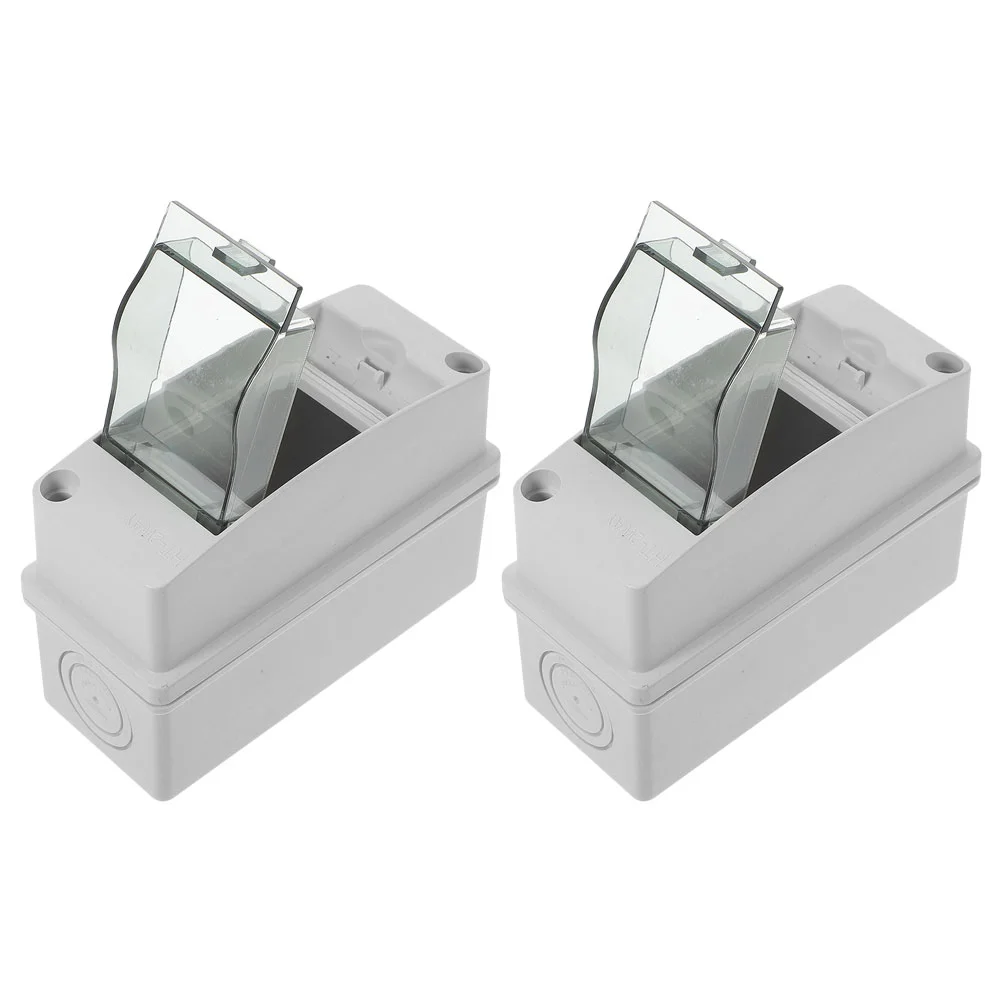 2 Pcs Way Distribution Box Weatherproof Power Switch Controlleres Junction Plastic Consumer Unit Electronic Case