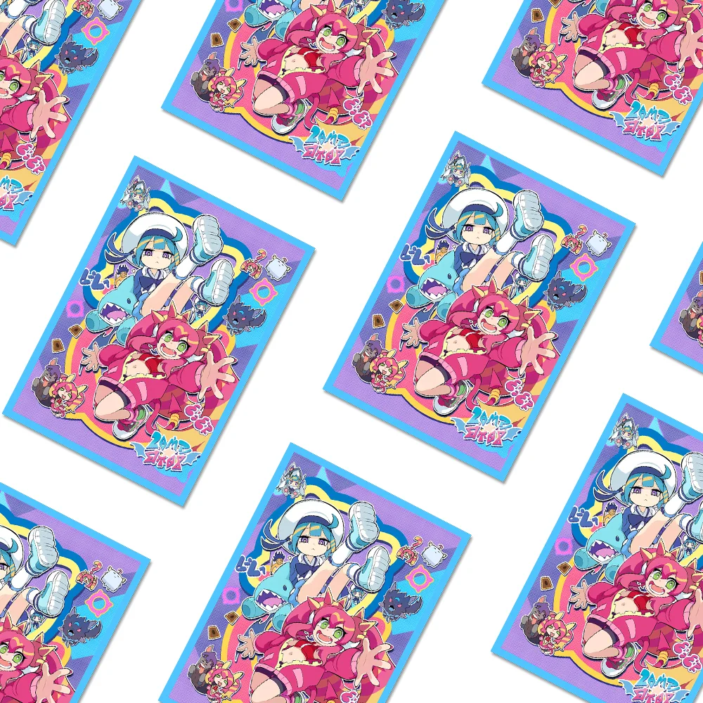 63 × 90 mm 100 Stück holografische Kunst-Cartoon-Anime-Kartenhüllen für YGO Top Loading Cartoon Deck Shield Kartenhülle