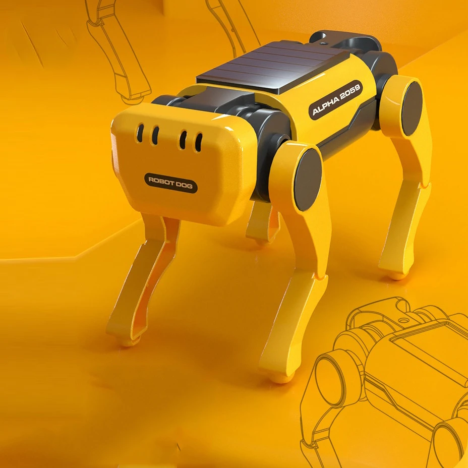 Xiaomi Mijia Solar Electric Mechanical Dog Cow Children Educational Assembly Tech Puzzle Toy Bionic Smart Robot Dog Toys