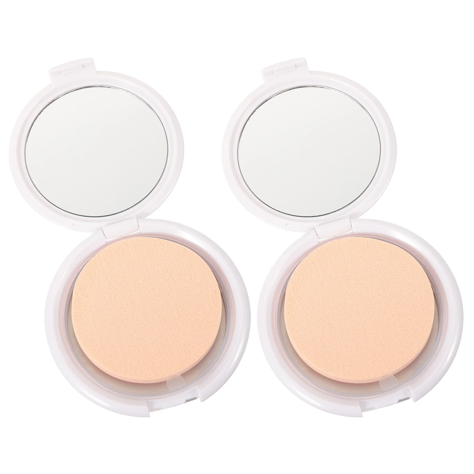 2pcs Portable Cushion Foundation Box With Mirror Magnetic Closure For Travel Empty Cream Container Puff Case Makeup Tool