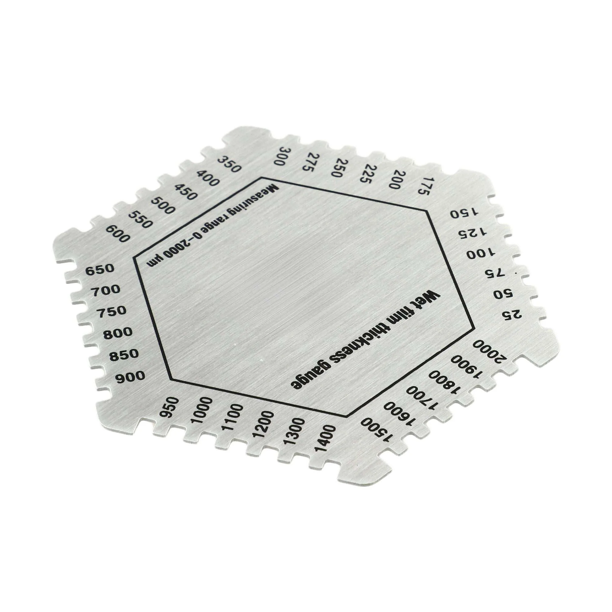 Hexagonal Wet Film Comb Gauge 25-2000um Stainless Steel Paint Thickness Meter For Construction Chemicals