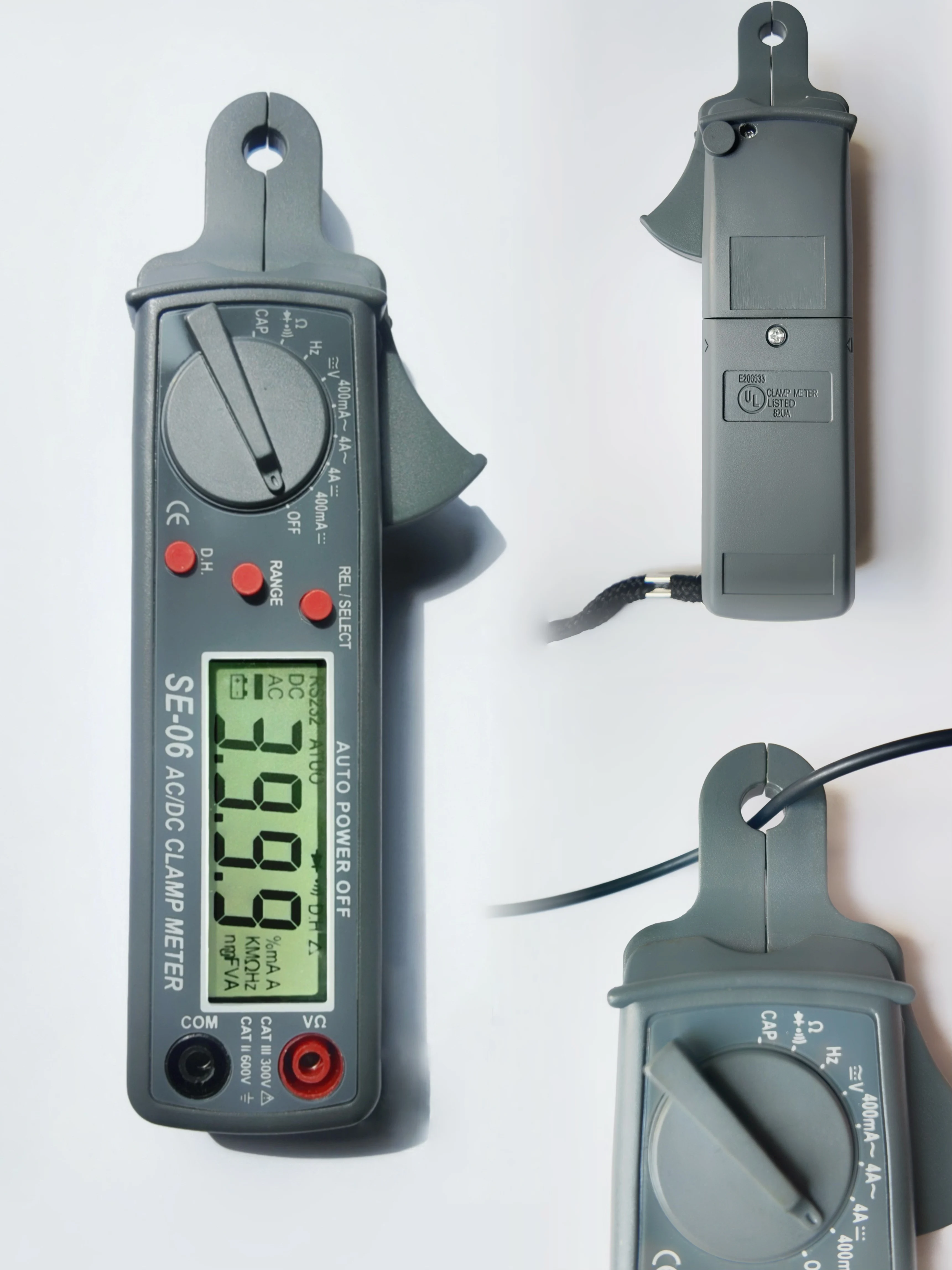 SE-06 AC/DC 3999 Counts Clamp Meter Current Meter 400mA 4A High Resolution 0.1mA DCAC Voltage Frequency Capacitance Resistance