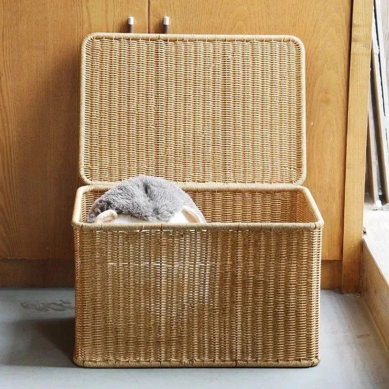 Panier Baskets Box Osier Plus Organizer Home Sundries Closet Wardrobe Dustcover Size Storage With Sac Lid Bin