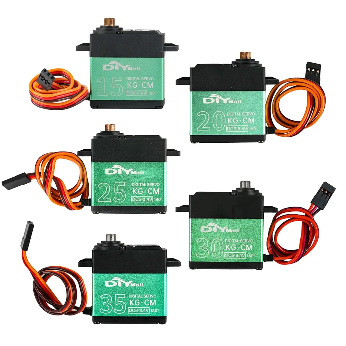 Digital Servo Metal Gear High Torque 15kg 20kg 25kg 30kg 35kg 90° 180° 270° 360 Degree RC Servo for Robot Car Aircraft