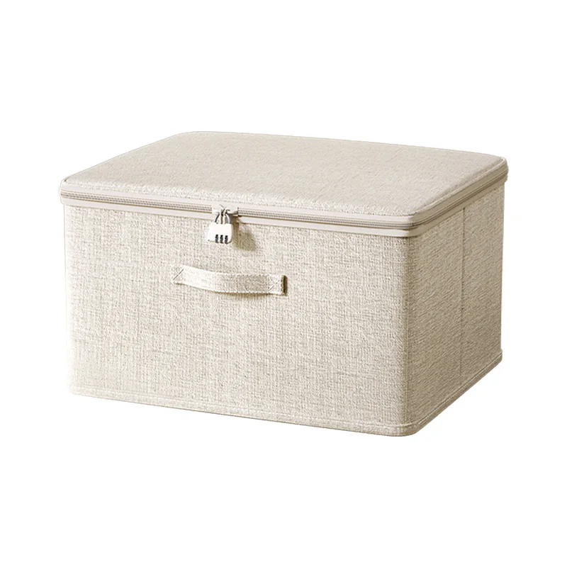 Tianshan Cotton and Linen Covered Storage Box Home Clothes and Blankets Organizer Versatile Box Foldable Wardrobe