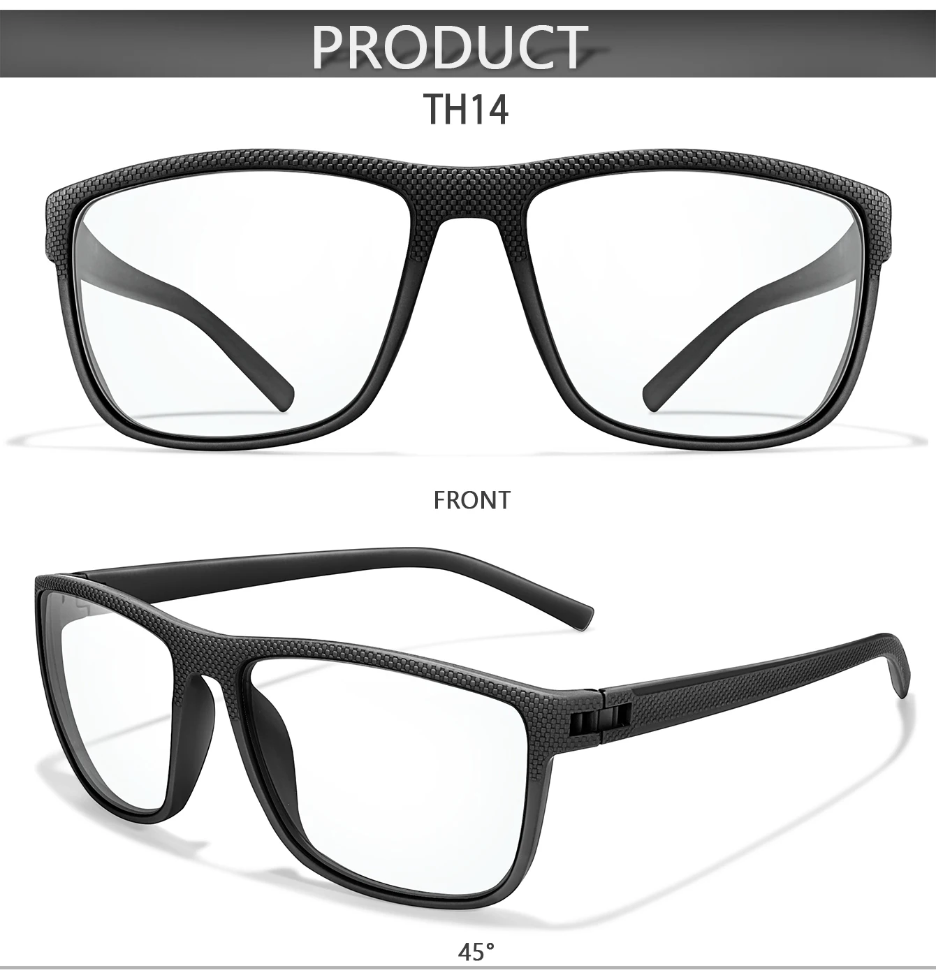 Klassische photochrome Lesebrille für Unisex, quadratischer Rahmen für Presbyopie, Anti-Blaulicht-blockierende Brille für Fernsicht – Detail 4