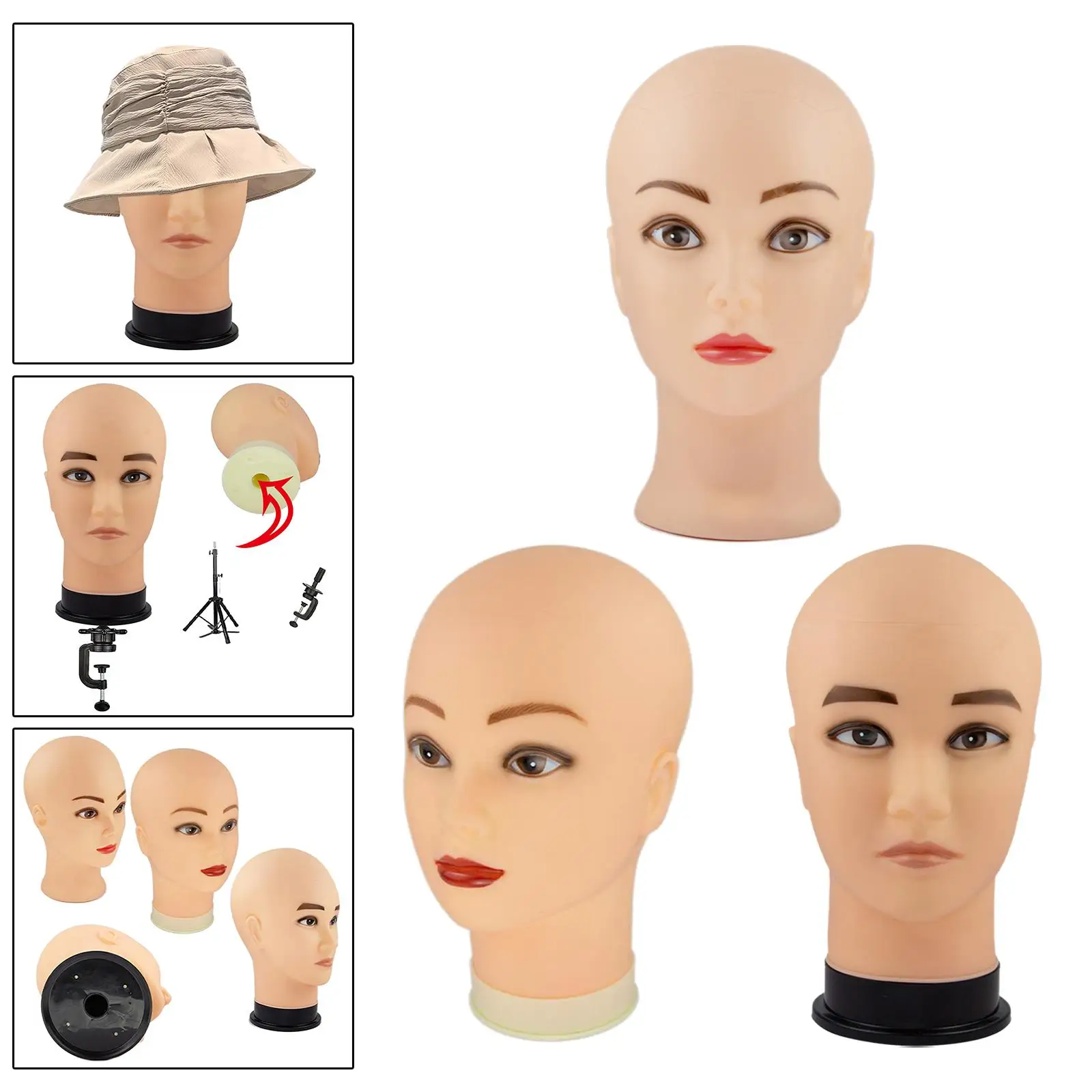 Tête de Mannequin pour Postiche, Présentoir de Perruques, Modèle de Support Exécutif, Casque T1 pour la Coiffure