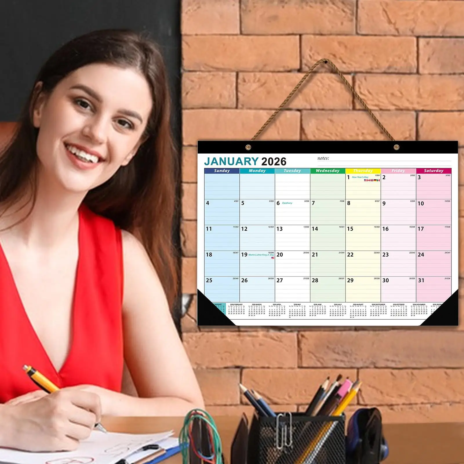 

Wall Calendar 18 Monthly Calendar With Thick Paper Aesthetic Organizer Planner Long Lasting Design For Work Family Classroom