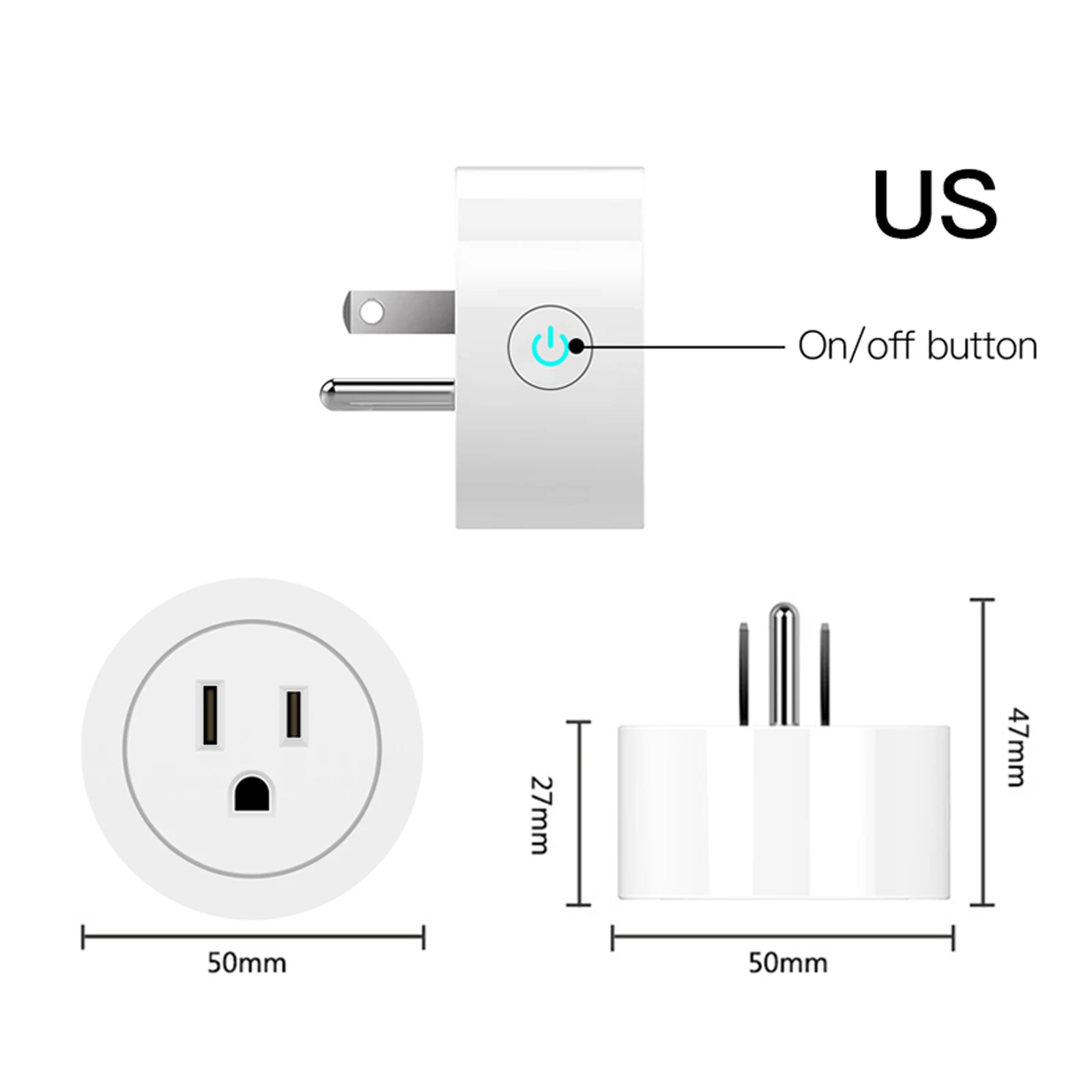 MOES WiFi Smart Steckdose Stecker Helligkeit Einstellen Timer Für Tuya Smart Life App, Amazon Alexa Google Sprachsteuerung EU/UK/US