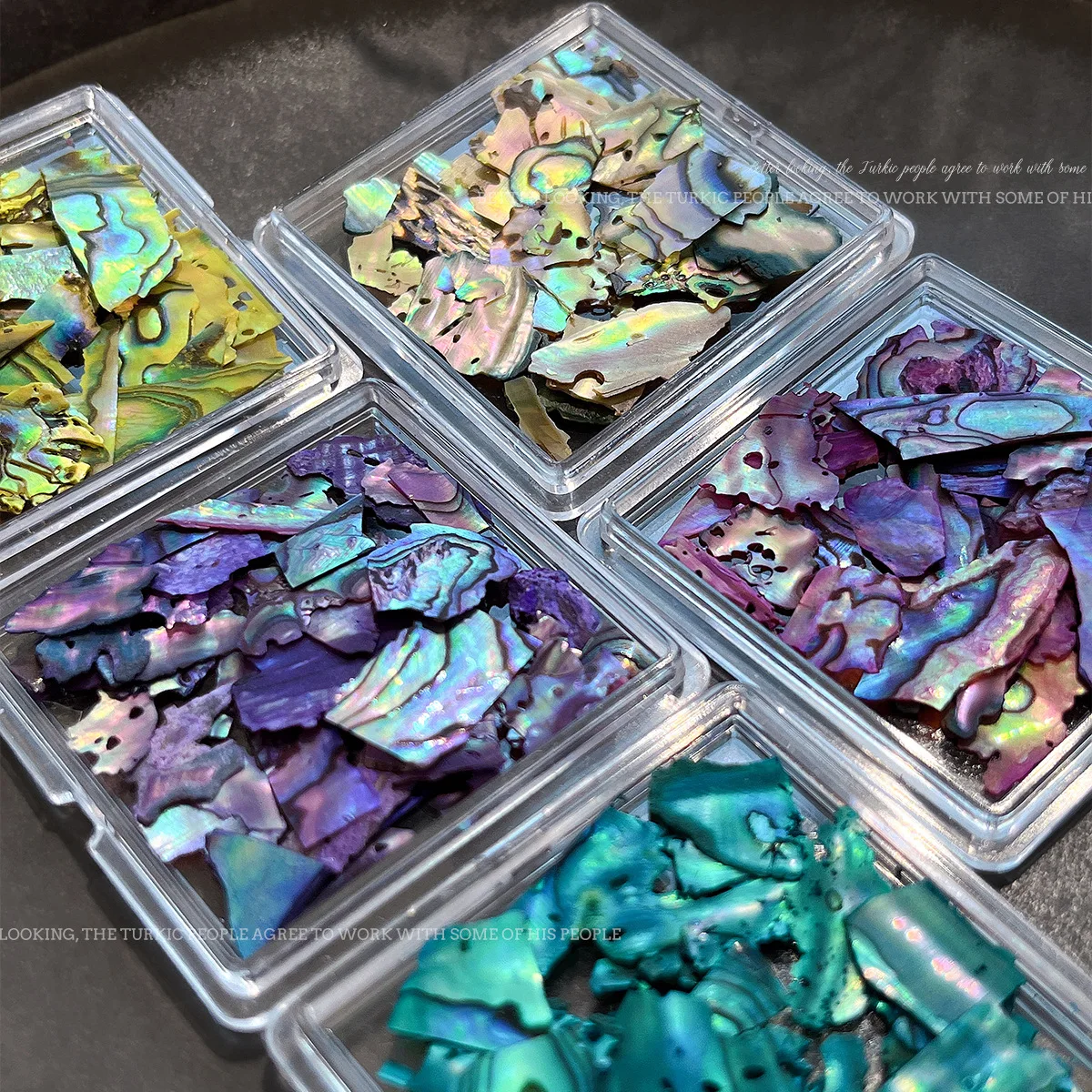 Ultra-Thin Shell Flakes for Nail Art –Irregular Iridescent Abalone Pieces, Natural Mother of Pearl Chips,DIY Manicure Decoration view 4