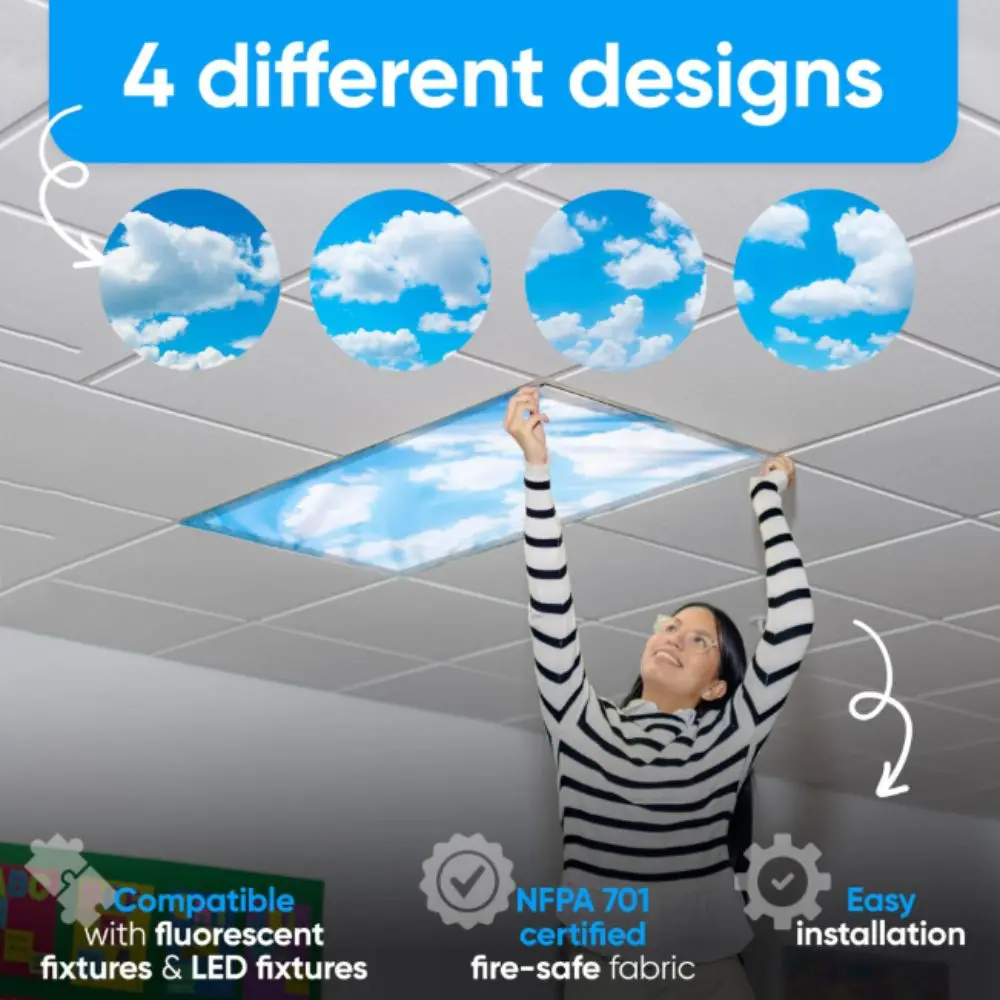 Magnetic Fluorescent Light Covers Anti-Glare Eye Friendly Magnetic Light Covers Easy to Clean Durable Material