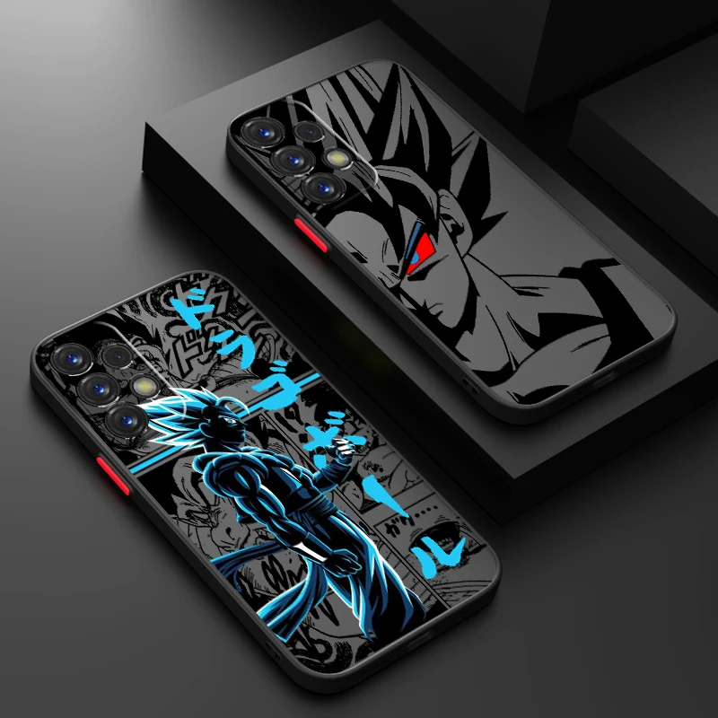 Luxury D-Dragon Ball Goku Frosted Translucent For Samsung A53 A52 A33 A32 A51 A71 A21S A13 A73 A50 A22 A12 5G Cover Phone Case