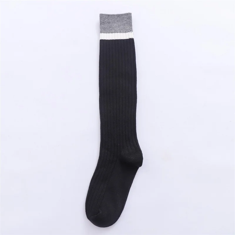 Autumn and Winter Cashmere-like Striped Color Matching Tube Socks Calf Socks All-Matching