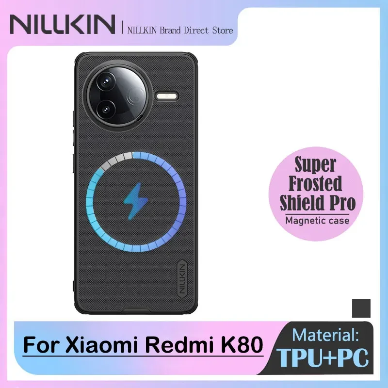 

NILLKIN Super Frosted Shield Magnetic Case for Xiaomi Redmi K80 Pro, Dustless Matte Finish, Precise Function Holes, Anti-Fall