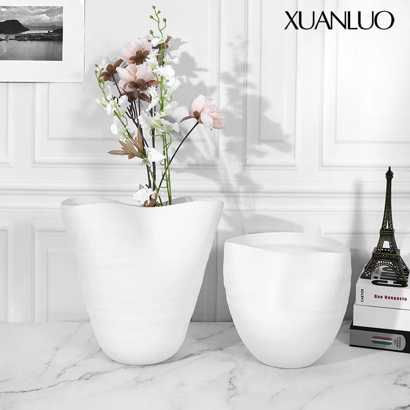 現代的な北欧スタイルの樹脂製花瓶飾り、ドライフラワーアレンジメントホルダー、ホームリビングルーム用