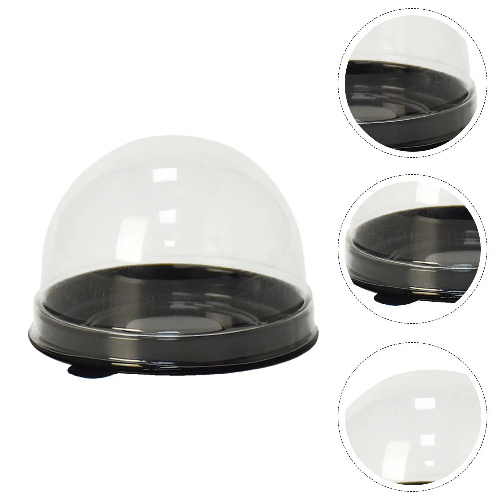 

50 Pcs Food Grade PET Transparent Dessert Packaging Cake Packing Boxes Sturdy Elegant Cake Boxes Bakery Home Black Plastic