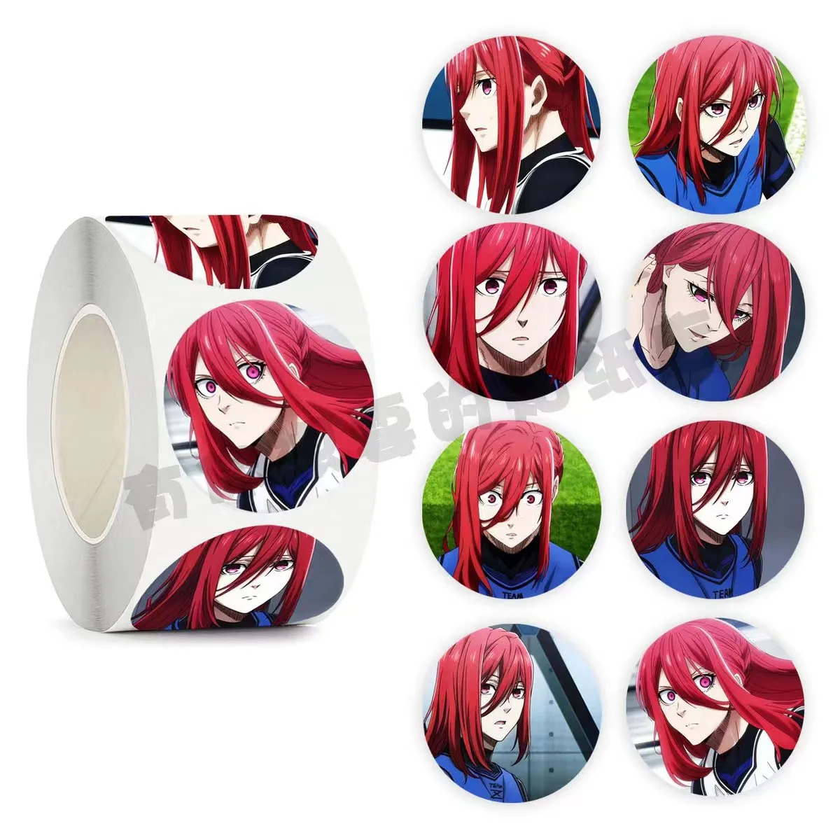 Anime BLUE LOCK Chigiri Hyoma Cosplay Sticker Ornament 500 Stickers/rolls Tags Birthday Xmas Gift Cartoon Round Curly Paster