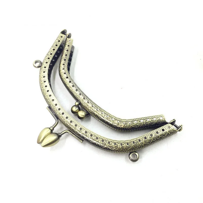 14cm Arch Double Clips Purse Frame Double Layer DIY Metal Frame Purse for Clutch Coins Bag Handle Kiss Clasp Lock Diy Craft