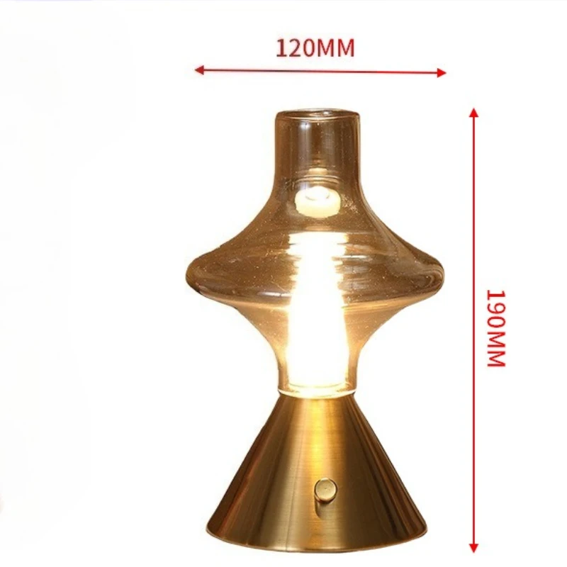 Nice Rechargeable Decorative Table Lamp Nordic Minimalist Retro Glass Night Lights