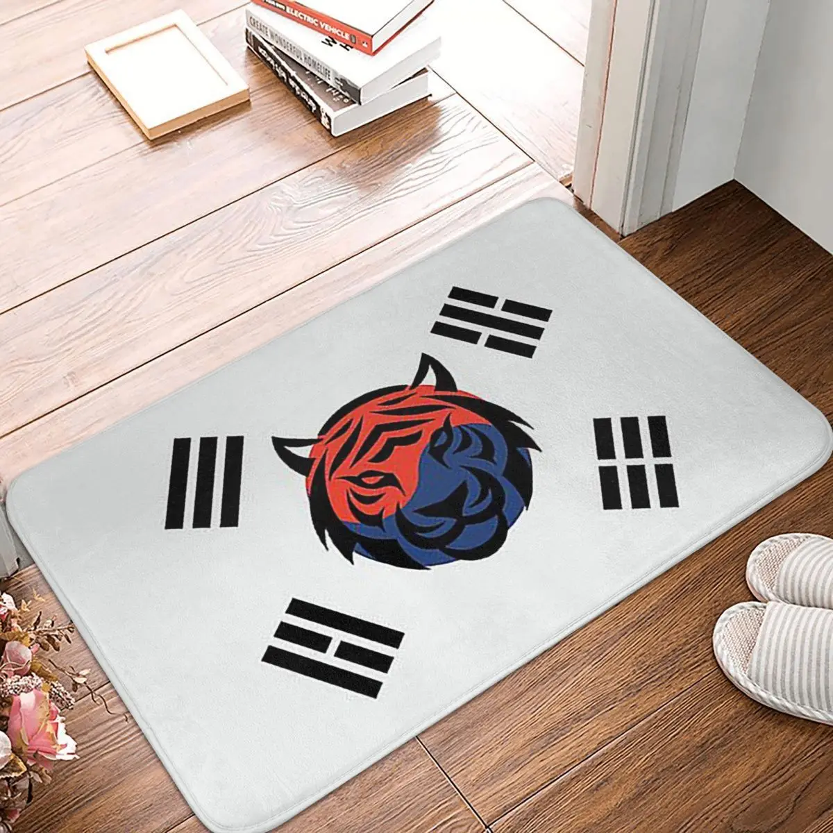 

Korean Tiger South Korea Flag Non-slip Doormat Floor Mat Carpet Rug for Kitchen Entrance Home Bathroom Living room Footpad Mats