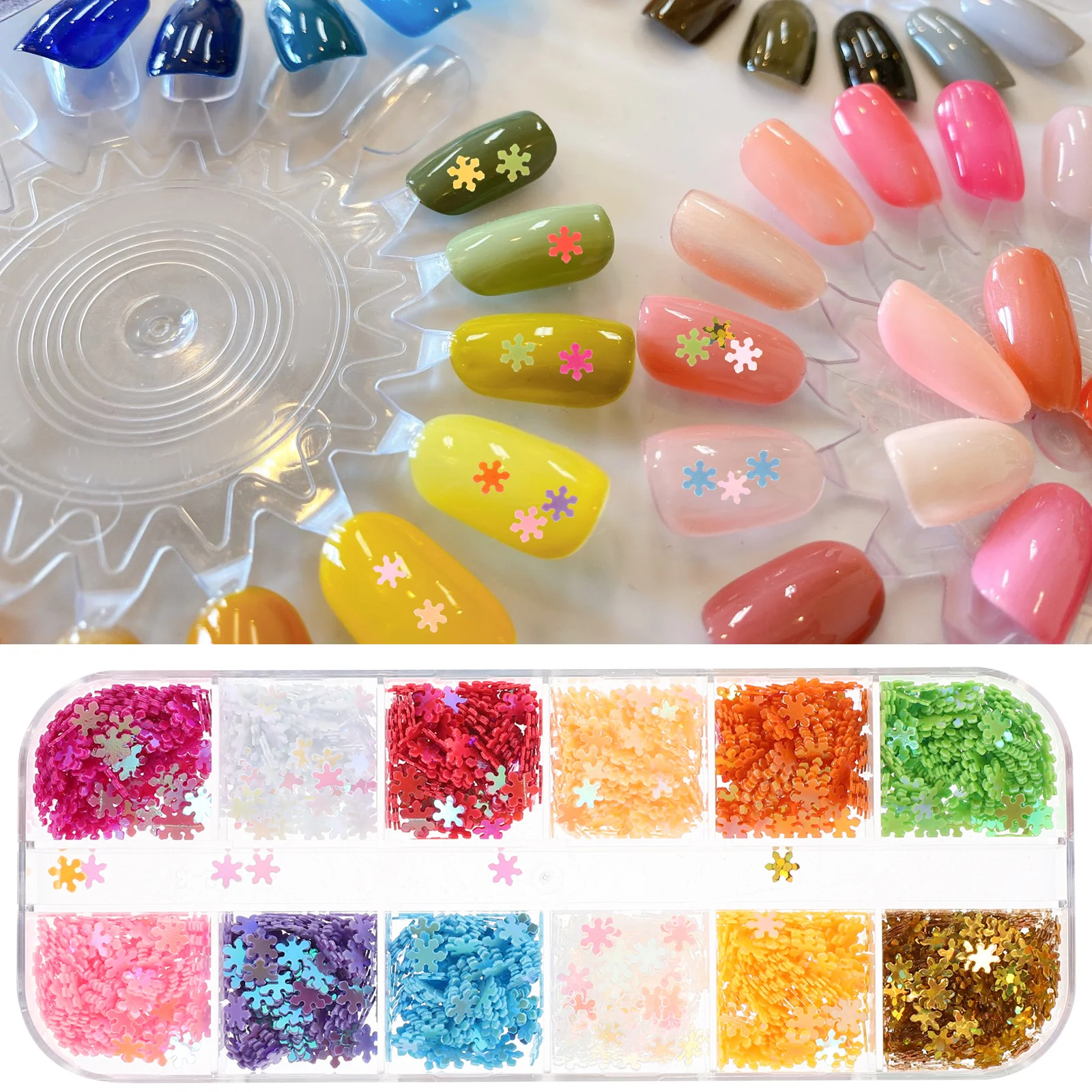 

Nail Paillette Manicure Sequins 12 Colors Thin Shiny Nail Art Decoration for Polishes Acrylic Gel Manicure Sequins