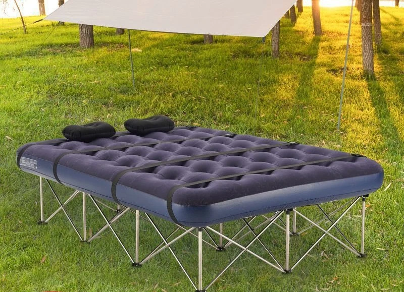 Outdoor Camping Folding Bed Inflatable Bed With Bracket Automatic Inflatable Mattress