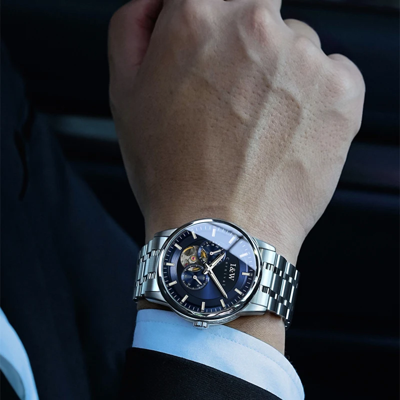 Carnival Brand I&W High-End Series Tourbillon Watch Men Stainless Steel Sapphire Luminous MIYOTA Movement Mechanical Watches Men - view 6