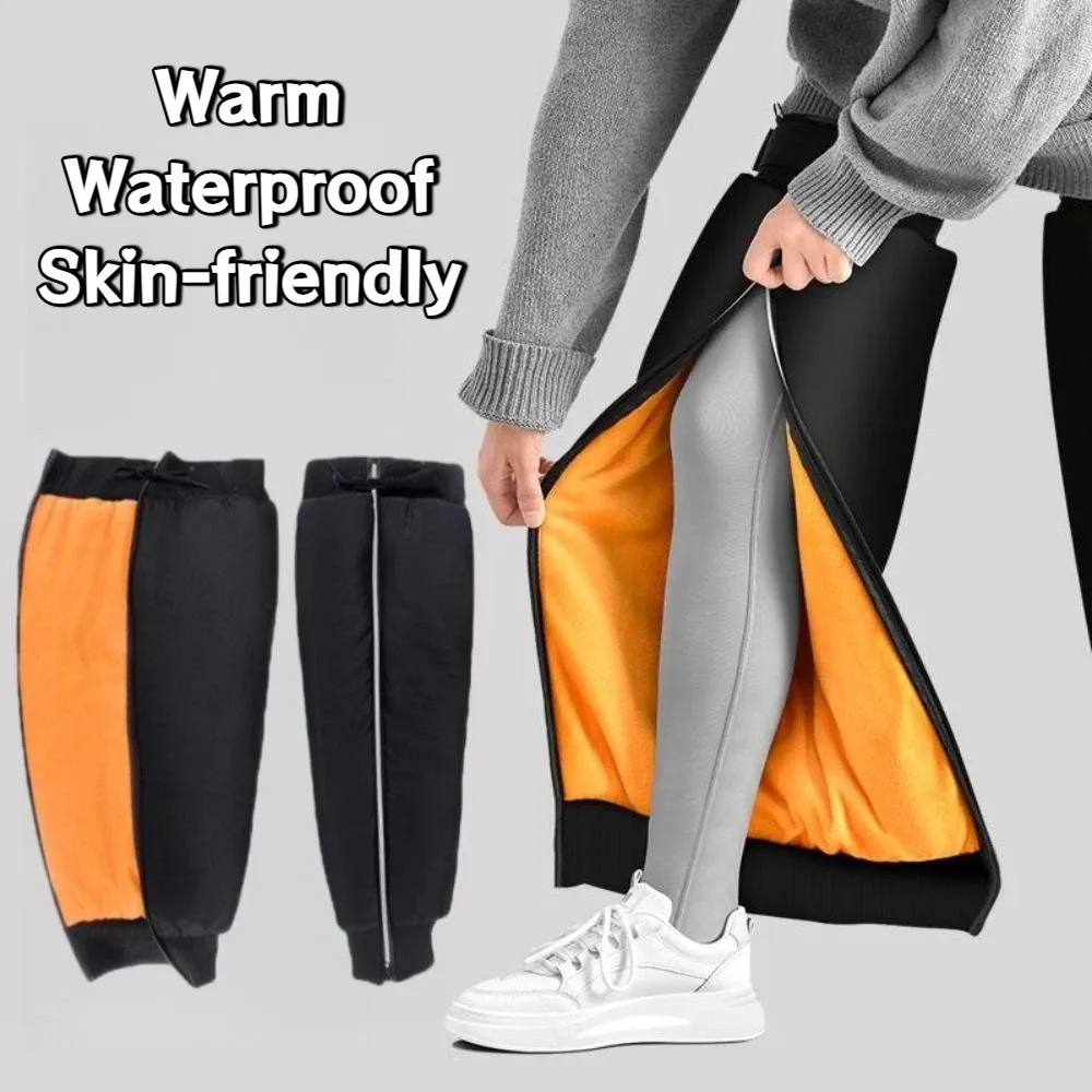 70CM Winter Extended Motorcycle Knee Pads Thicken Waterproof Cycling Leg Warmer Anti-slip Cotton Velvet Windproof Leg Cover