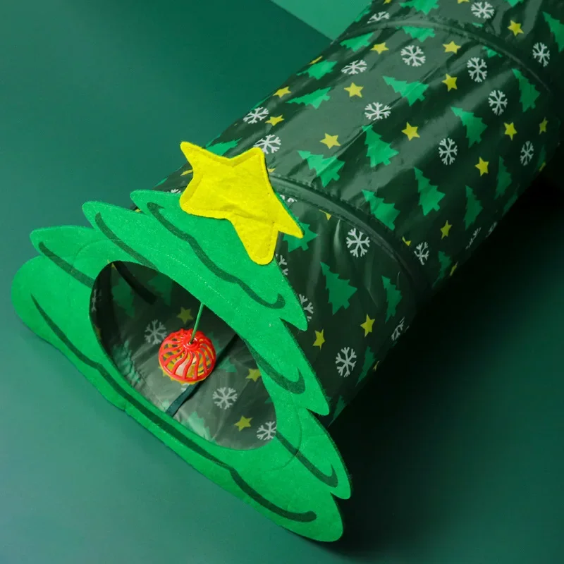 Christmas Tree Cat Tunnel Pet Accessories Cat Supplies Interactive Toys with Hanging Balls Self Entertaiment Pet Products