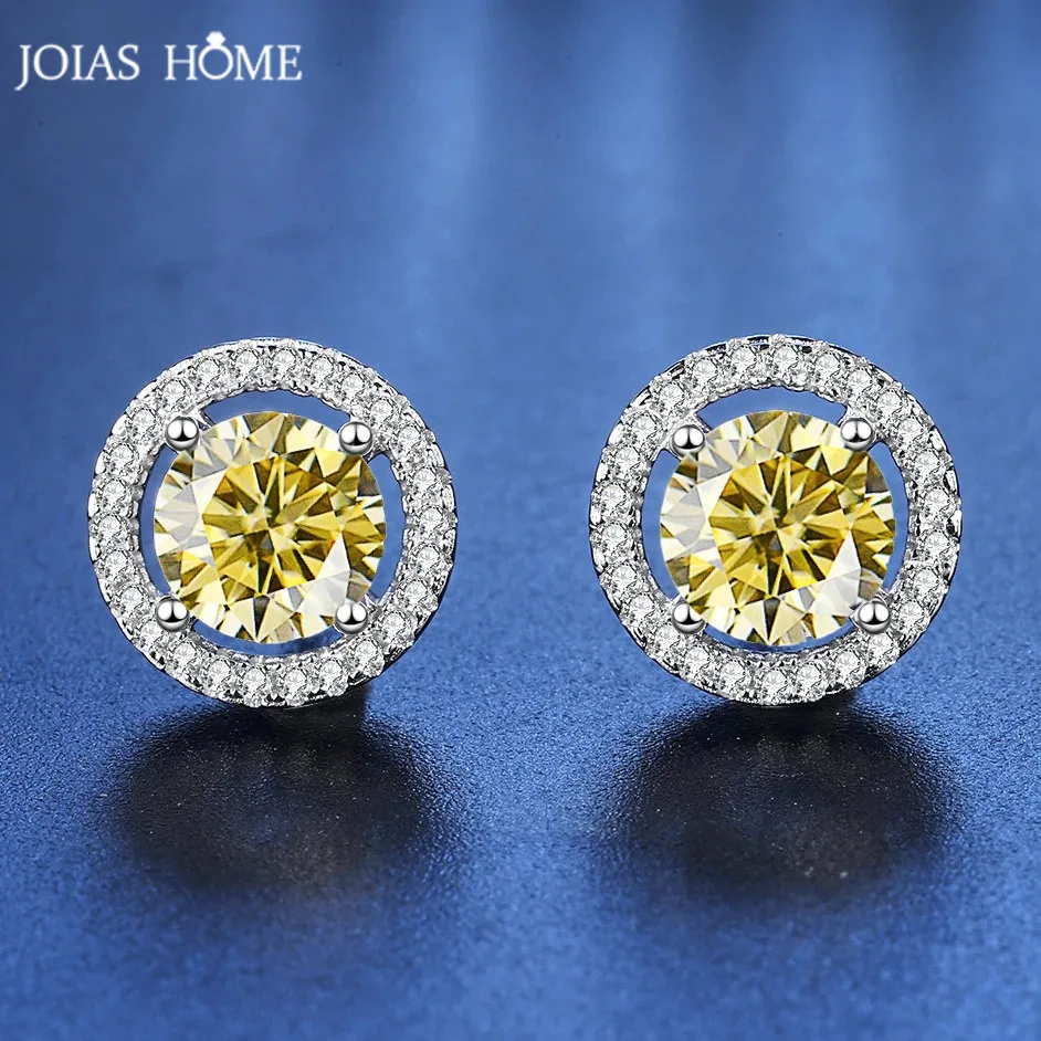 JOIAS HOME Silver S925  D Color Moissanite Gemstone Earrings AreThe Preferred Gift For Women's With a Refined And Elegant Style