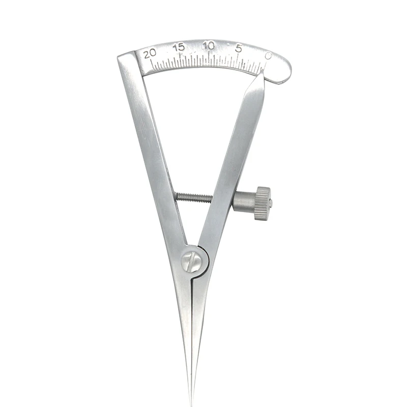 Calibrador médico oftálmico, calibrador inoxidable graduado con tornillo de bloqueo ajustable de 0 a 20mm