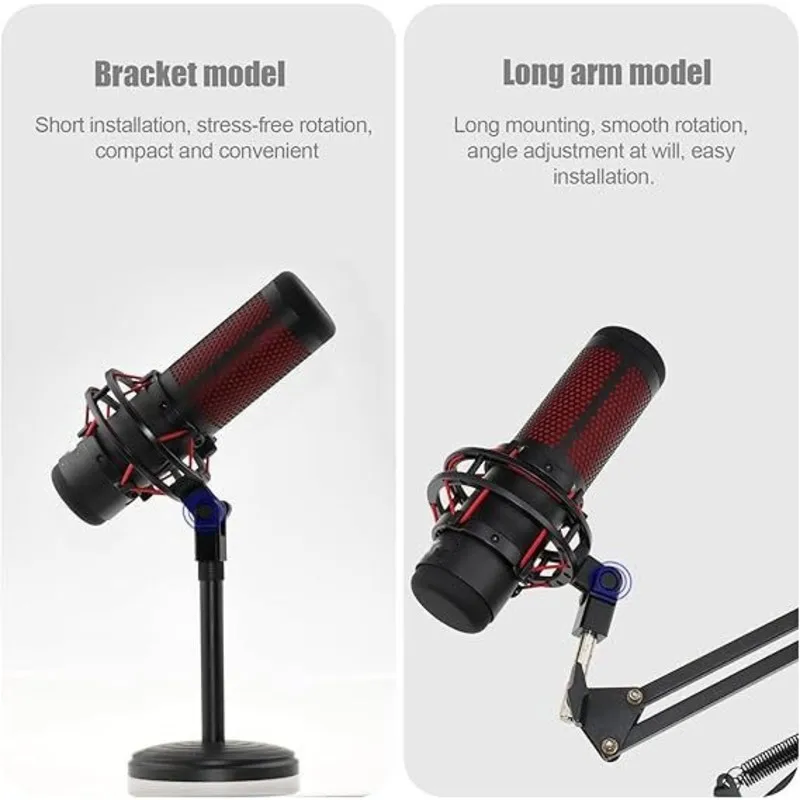 

Адаптер для микрофона M09K, совместимый с HyperX QuadCast, с разъемами 3/8 дюйма или 1/4 дюйма, крепление на стойку и штангу