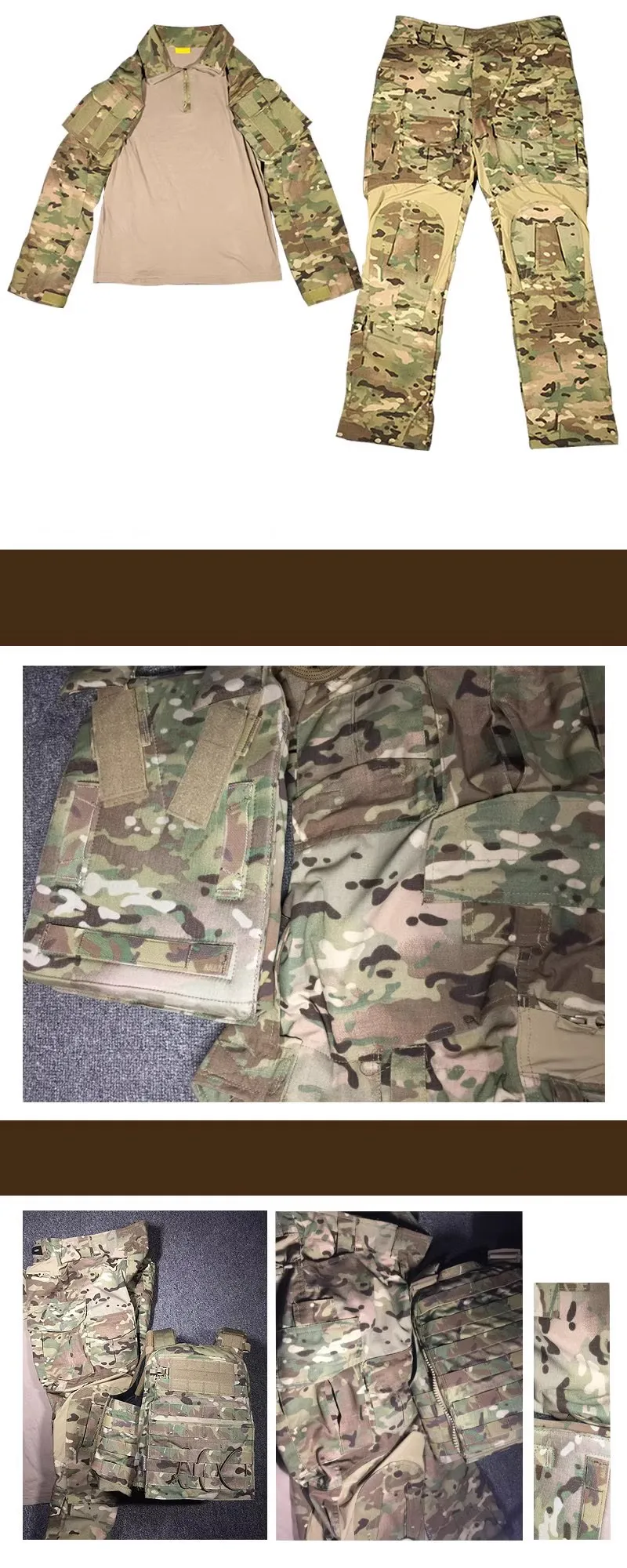 MC camouflage GEN3 G3 TrainingTactical Hunting Combat training special force Frog suit Long sleeved+long pants ﻿
