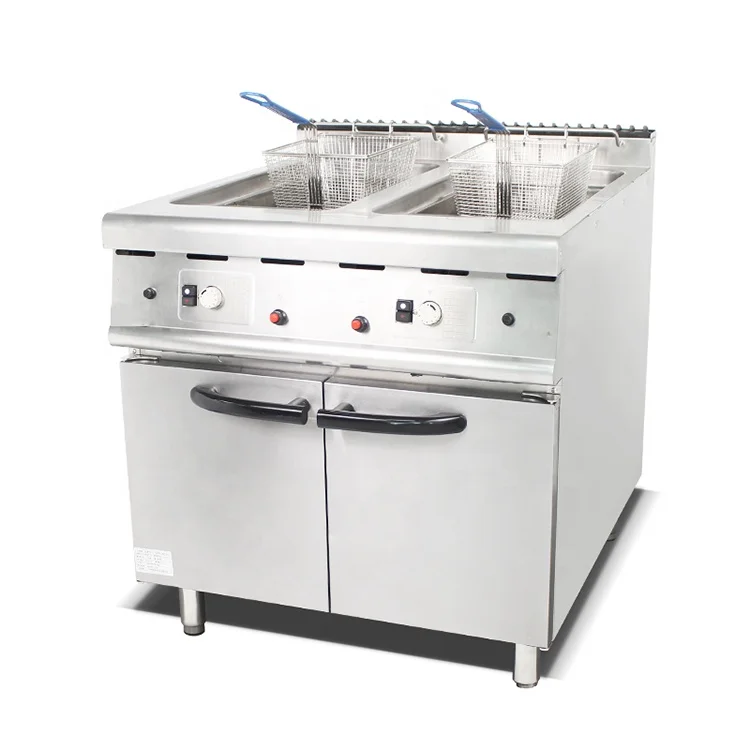 

Big Capacity Stainless Steel Freestanding Gas Fryer Commercial Automatic Control Temperature Fried Chicken Machine Restaurants