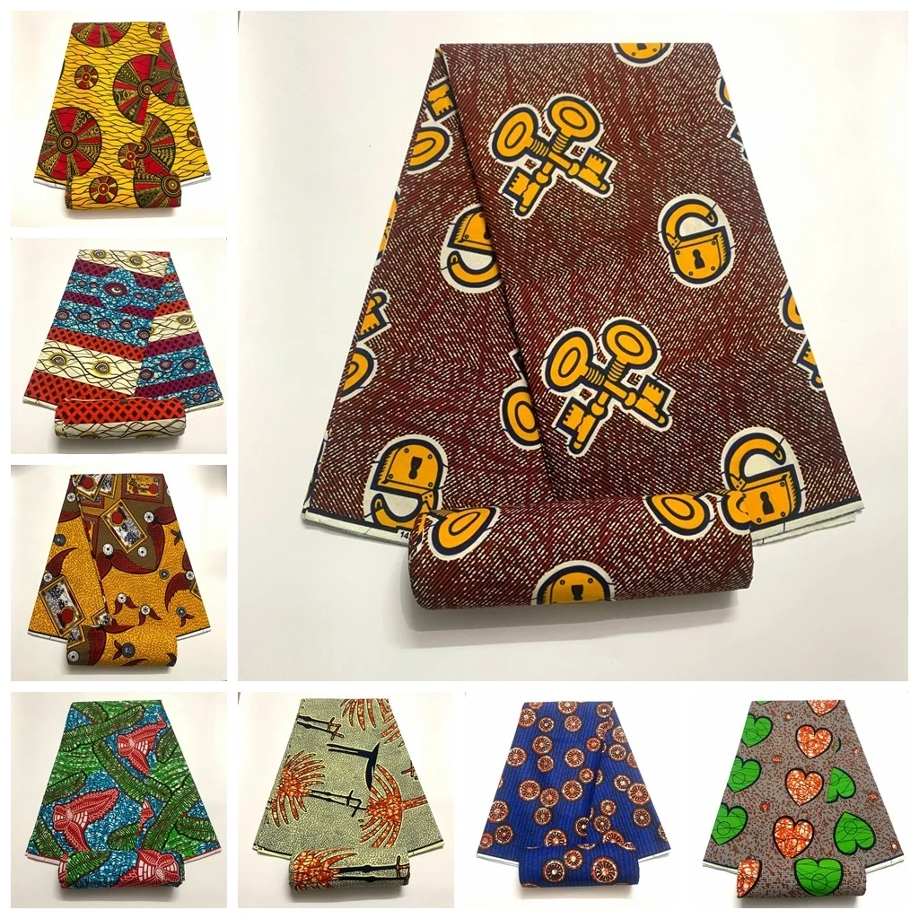 

2024 New Fashion African Real Wax Fabric 100% Cotton Nigerian Ankara Fabric Block Prints Batik soft High Quality Women Sewing